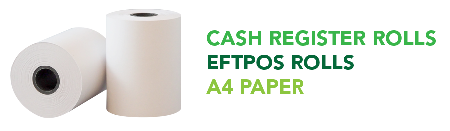 cash register rolls, EFTPOS rolls, A4 paper